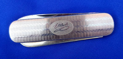Vintage D.R.G.M. Two Blade Folding Pocket Knife Ernst Bonsmann Solingen Germany