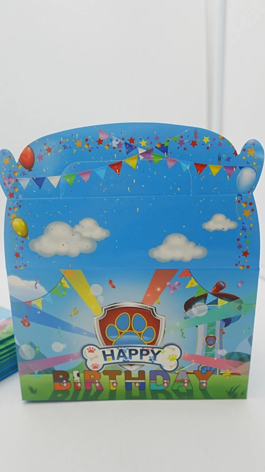 Paw Dog Patrol Caixas de Favoritos de Aniversário Temáticas Sacos de Festa Infantil Pacote com 12 Presente - Imagem 3 de 4