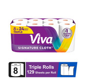 Viva Signature Cloth Paper Towels, 8 Triple Rolls, 129 Sheets per Roll