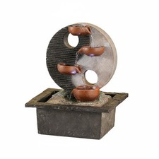 Dual Energy Water Feature Built-in Pump Desktop Humidifier Decor Lighted Design