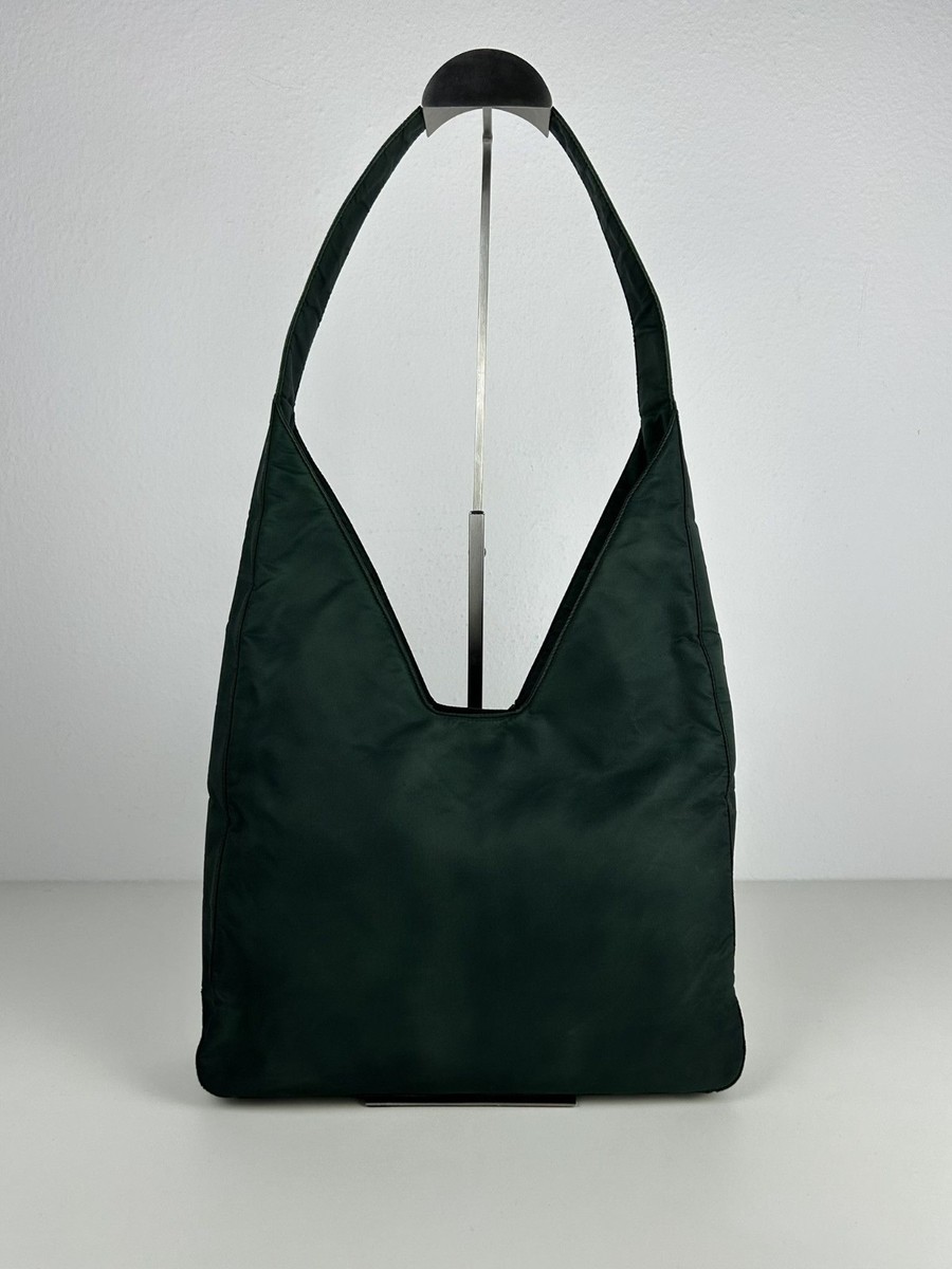 Vintage Archive 90s Prada nylon triangle logo hobo handbag | eBay