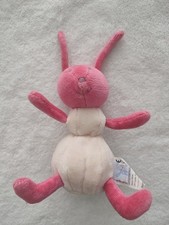 Doudou peluche fourmie rose beige  assis 12cm jacadi tbe ancien doudou