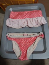 Vtg Juicy Couture Beach Royalty 2 Piece Bikini Pink W/ White Polka Dot Medium