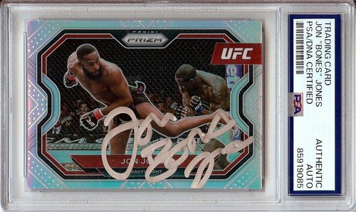 Jon "Bones" Jones 2021 Panini Prizm Hand Signed Autograph PSA Slabbed #101 9085