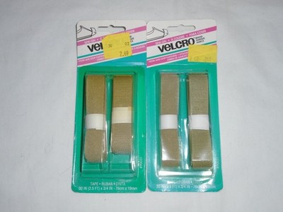 Set of 2 Vintage Velcro Brand 3/4'' x 30'' Sew-On Hook & Loop Fasteners - NEW.