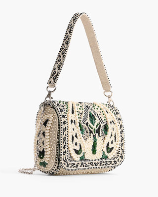 A&b Emerald Stone Embellished Bag. Handmade Wedding Purse, Mary Frances Style