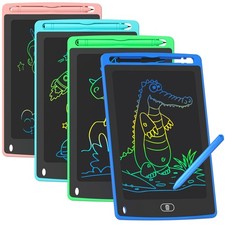 4 Pack LCD Writing Tablet for Kids, 8.5 Inch Colorful Doodle Board Drawing Ta...