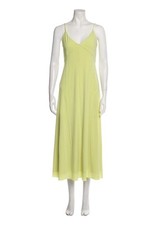 Halston Slinky Lime Midi Dress Sz S