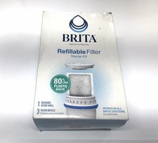 Brita Refillable Water Filtration Starter 1 Reusable Filter Shell and 3 Refills