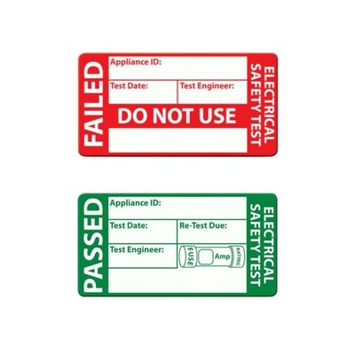 2 Packungen PAT-Test-Test-Etiketten - Wählen Sie PASS oder FAIL