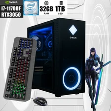 Custom Gaming PC Desktop i7 RTX3050 32GB RAM 1TB SSD Win11 Wifi6 GAMING READY