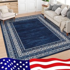 Washable Area Rugs Christmas Rug Runner, Contemporary Bordered Non Shedding Mats