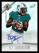 2012 PANINI LIMITED B.J. CUNNINGHAM 153 RC AUTOGRAPH 50/299 PHILADELPHIA EAGLES