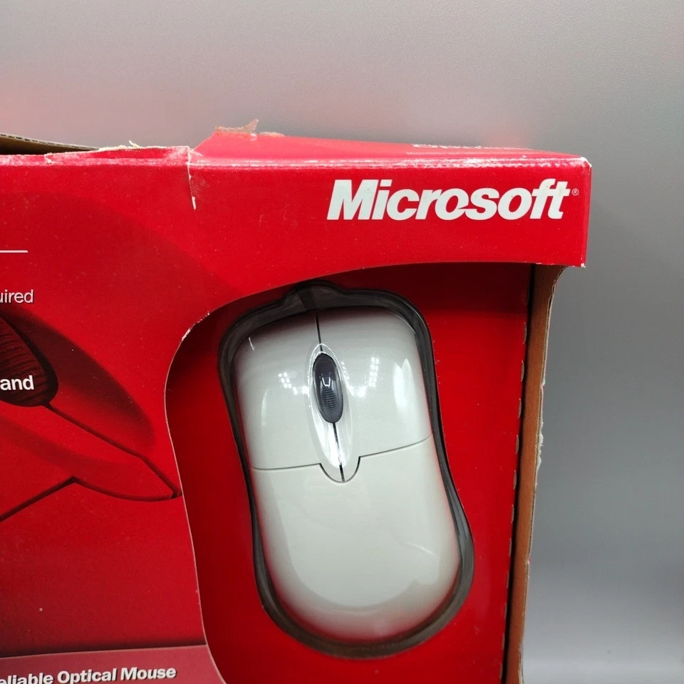 Microsoft Basic Optical Mouse Scroll Wheel PS/2 USB Wired Vintage Sealed - Image 3 of 4