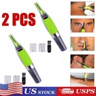 2PCS Men Nose Ear Face Neck Eyebrow Hair Mustache Beard Trimmer Shaver Clipper