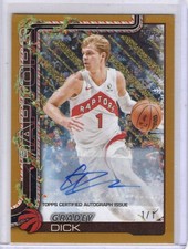 2025-26 Topps Holiday Golden Glitter 1/1 Auto Gradey Dick Toronto Raptors