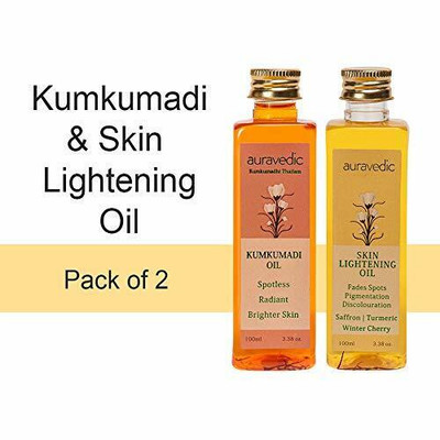 Auravedic Skin Lightening Oil 100 Ml & Kumkumadi Oil, 100 Ml 