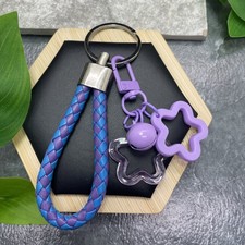 5 Stainless Steel Star Bell Charms Wristlet Keychain New Free Ship C628