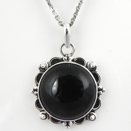 Solid 925 Sterling Silver Black Onyx 