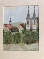 Herrieden Aquarell Bild Gemälde Malerei