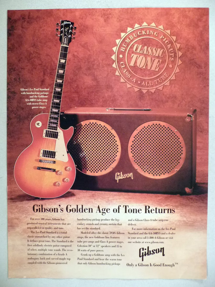 Gibson Les Paul Standard Goldtone Guitar PRINT AD 2000