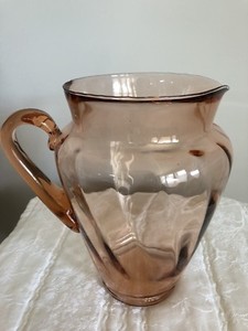 Depression Glass Pitcher In Pink    10 3/4 Inches Tall! GORGEOUS!