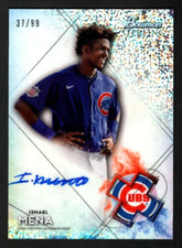 Ismael Mena 2021 Bowman Sterling Prospect Speckle Refractor Autograph 37/99 Cubs