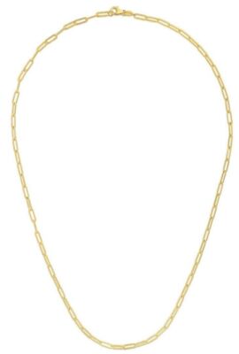14kt Gelbgold Büroklammer Gliederkabel Kette Halskette 16 Zoll 2,5 Gramm 2,1 mm