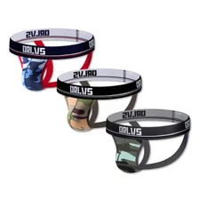 Men Jockstrap Mesh Backless Camouflage Underwear Jock Strap Thong Boxer Briefs