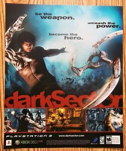 Dark Sector Tps Xbox 360 Ps3 Playstation08 Vintage Video Game Print Ad Poster Ebay