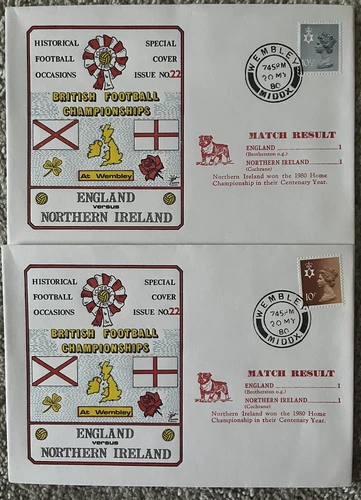 England v Northern Ireland 1980 Dawn First Day Cover Set Of 2