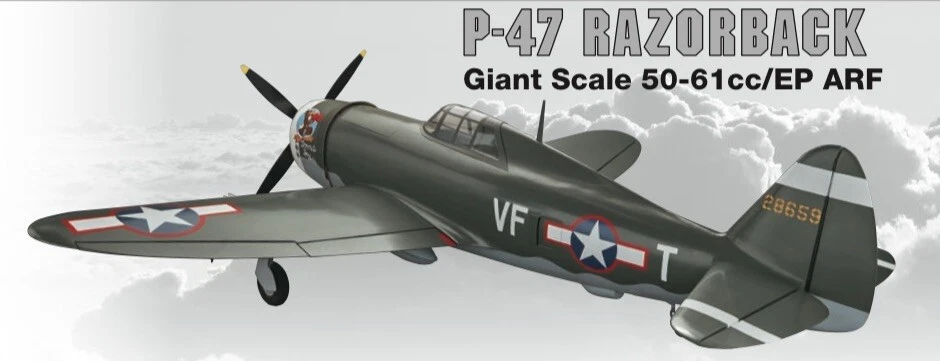 TOP FLITE GIANT SCALE UNPAINTED P-47  RAZORBACK ARF CANOPY - TOPA1965U - Image 2 of 2