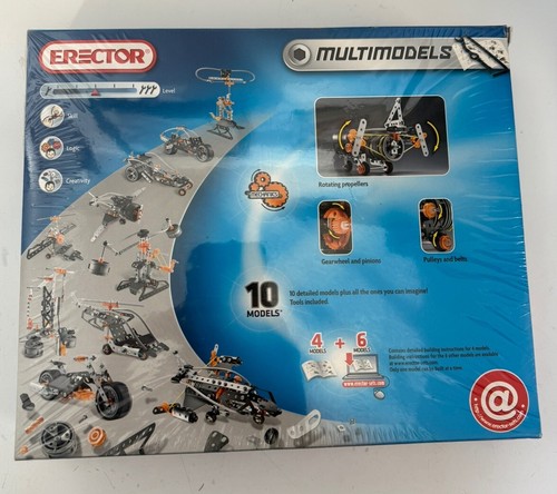 Sealed Erector Multimodels Construction Set 10 Models 190+ Pieces #5550 New - Picture 2 of 4