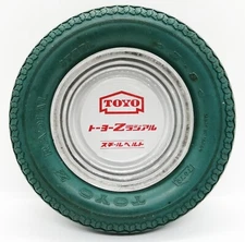 TOYO Z Tire Ashtray Green Old Car Auto Accessory Rare Radial made in Japan