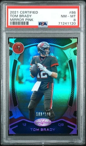 2021 Panini Certified Mirror Pink #86 Tom Brady Buccaneers /199 PSA 8
