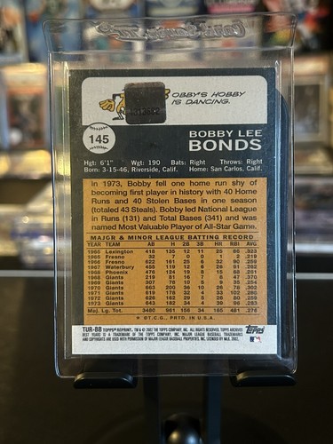 2002 Topps Archives Bobby Bonds Reprint Relic #TUR-BB San Francisco Giants - Picture 2 of 2
