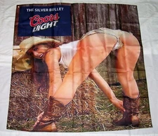 COORS LIGHT 3'X5' FLAG BANNER THE SILVER BULLET MAN CAVE GARAGE BAR DORM SHOP