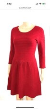 Jessica Simpson Red Knit Fit Flare Sweater Dress Size Small