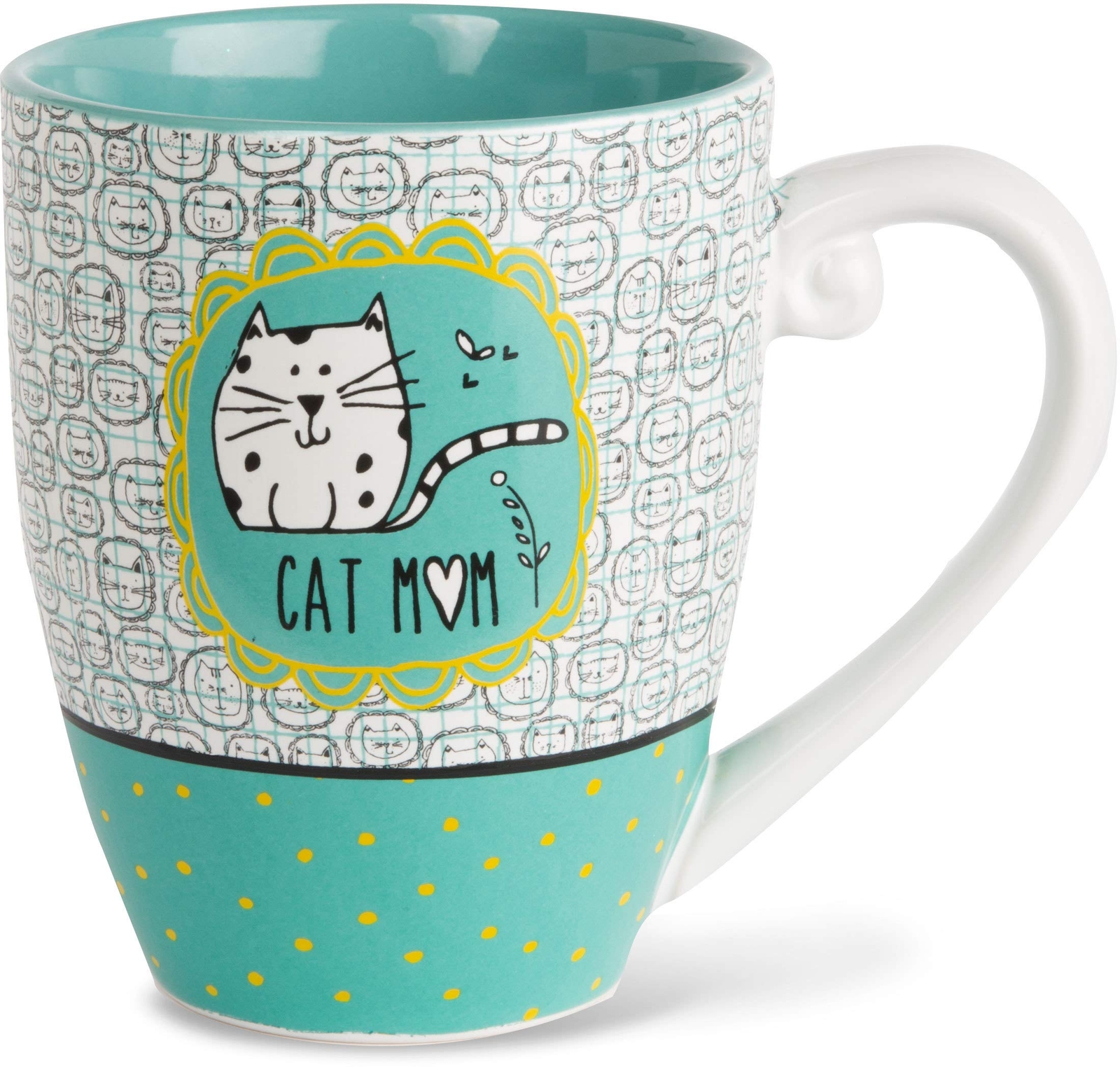 Its Cats & Dogs Cat Mom Ceramic Extra Large Coffee Mug Tea Cup 20 oz Teal