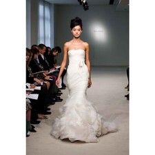 $7500 VERA WANG Gemma Silk Organza Wedding Gown Ivory Blizzard Beading Dress 8