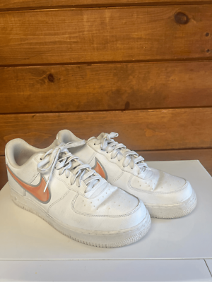nike air force 1 low oversized swoosh white orange peel