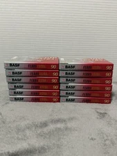 New Sealed Lot Of 12 BASF FERRO EXTRA I 90 min blank cassettes