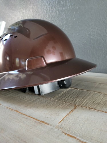 HDPE Dark Tan Full Brim Hard Hat with Fas-trac Suspension - Picture 5 of 10