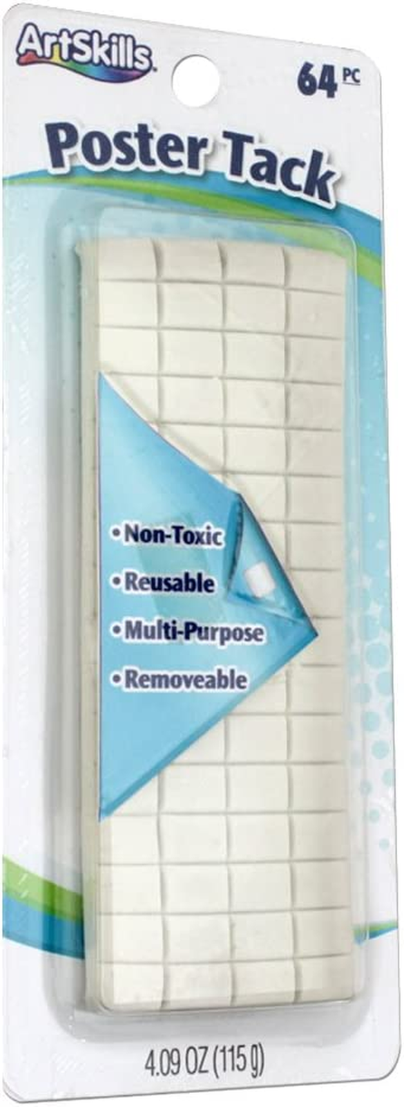 Tack Reusable Adhesive Putty for Hanging Posters, 64Pc, White eBay