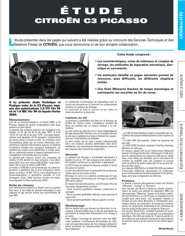 Manuel Atelier Citroen C3 Picasso 2009-2017 RTA Français Revue Technique CD PDF - Photo 4/4