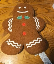 Gingerbread Man Holiday Christmas Cookie plush Brown Pillow toy