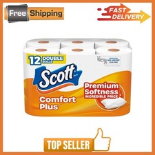 Scott ComfortPlus Toilet Paper 12 Triple Rolls 1-Ply 231 Sheets per Roll