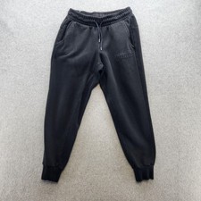 Puma Pants Mens Small Black Jogger Sweatpants Elastic Waist Cuffed Pockets