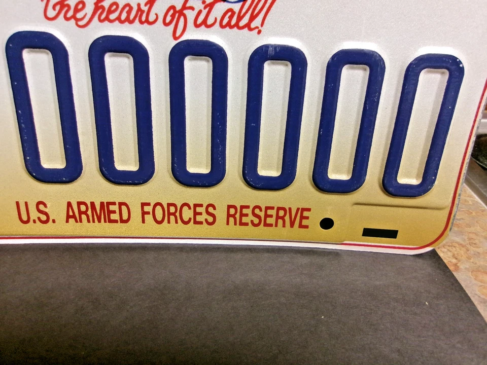 1996 Огайо номерной знак супер редкая ВВС США резерв - "Золотой номерной знак" образец! - Изображение 4 из 4