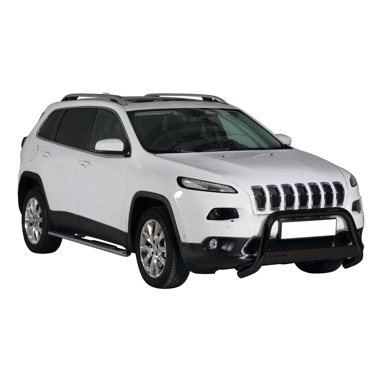 Pare-buffle Jeep Cherokee 2013-2018 noir en acier de 63 mm